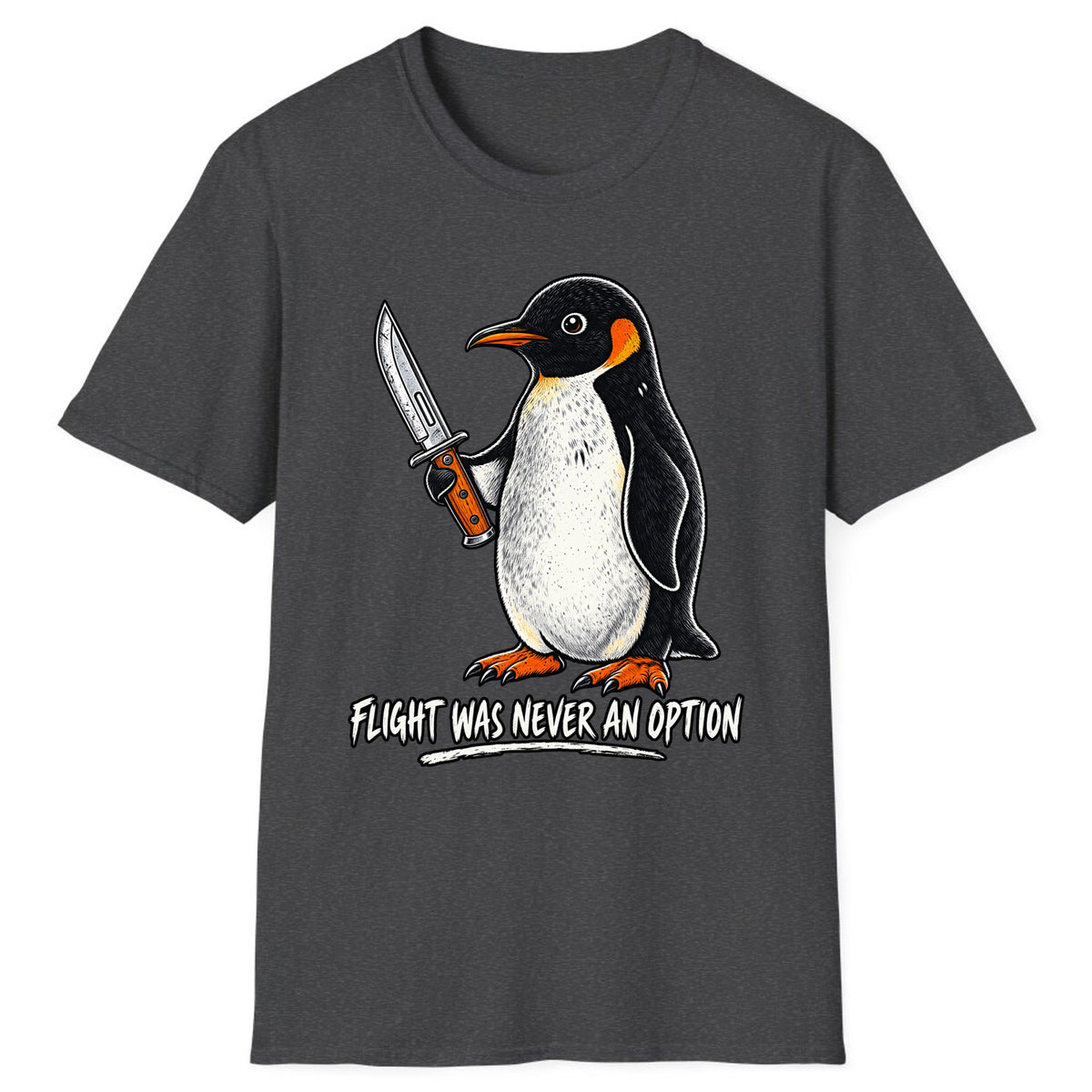 Flight Was Never An Option Penguin Classic Tee - Dark Heather
