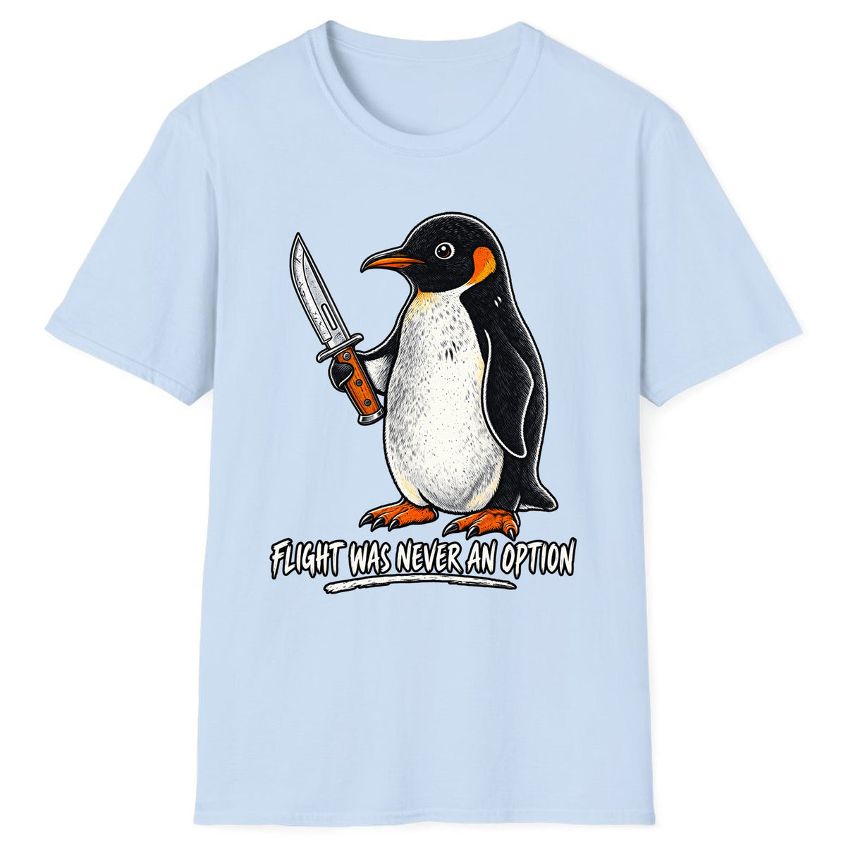 Flight Was Never An Option Penguin Classic Tee - Light Blue