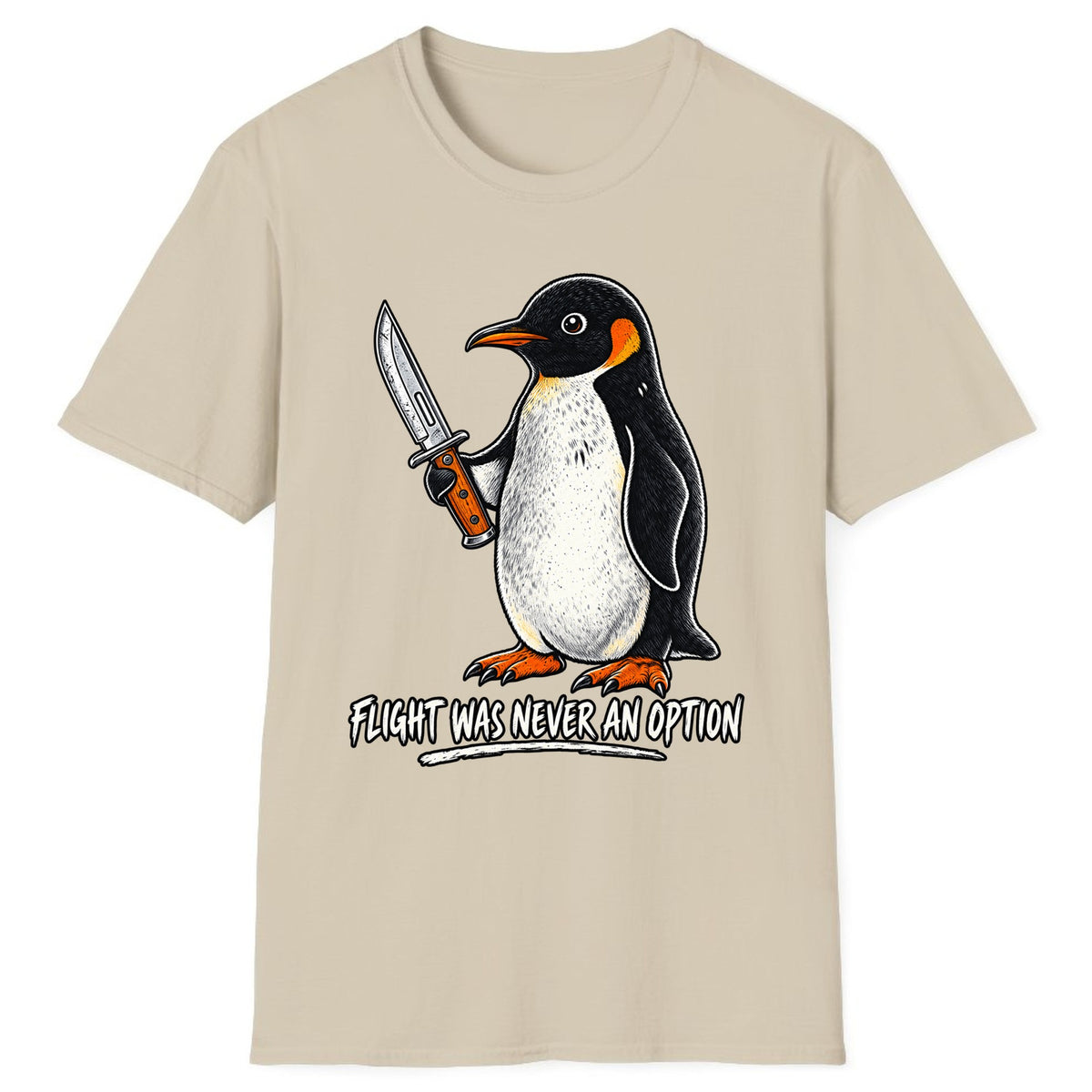 Flight Was Never An Option Penguin Classic Tee - Sand
