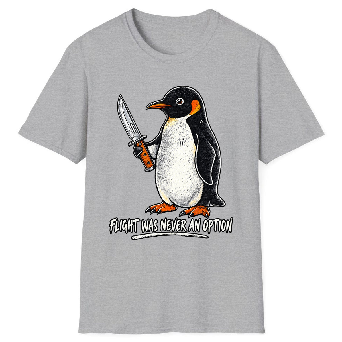 Flight Was Never An Option Penguin Classic Tee - Sport Grey