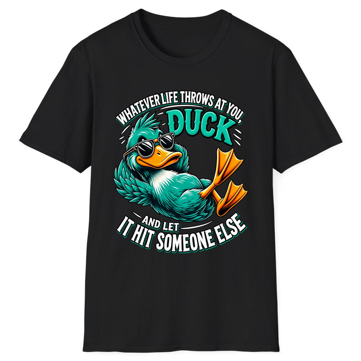 Whatever Life Throws At You Duck Classic Tee - Black