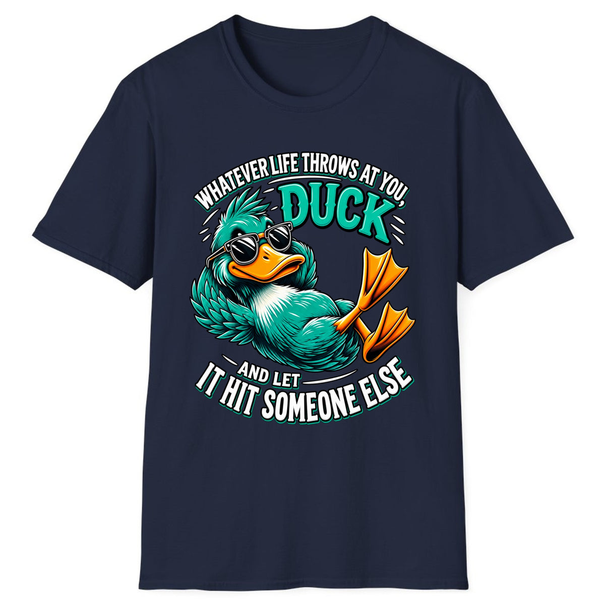 Whatever Life Throws At You Duck Classic Tee - Navy