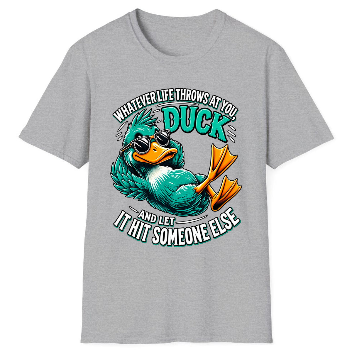 Whatever Life Throws At You Duck Classic Tee - Sport Grey