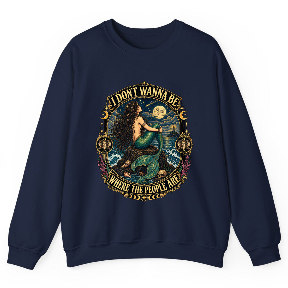 I Don't Wanna Be Where The People Are Crewneck Sweatshirt - Navy