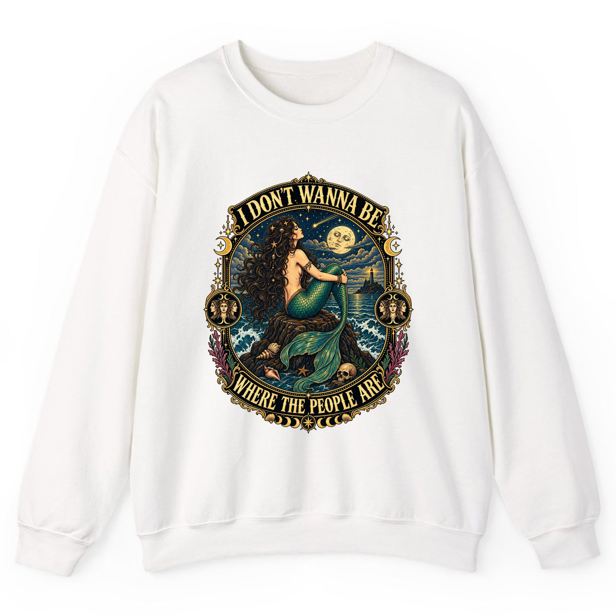 I Don't Wanna Be Where The People Are Crewneck Sweatshirt - White