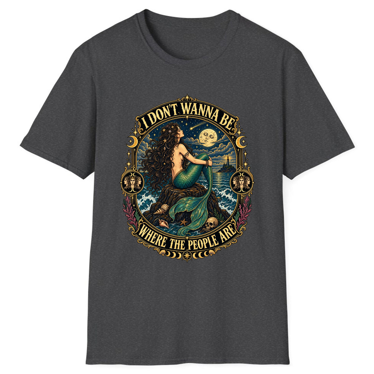 I Don't Wanna Be Where The People Are Classic Tee - Dark Heather