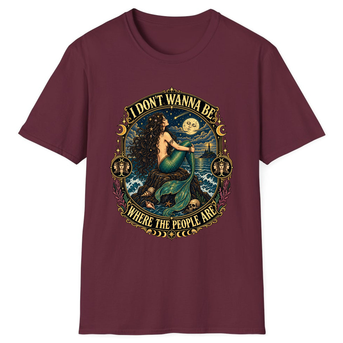 I Don't Wanna Be Where The People Are Classic Tee - Maroon