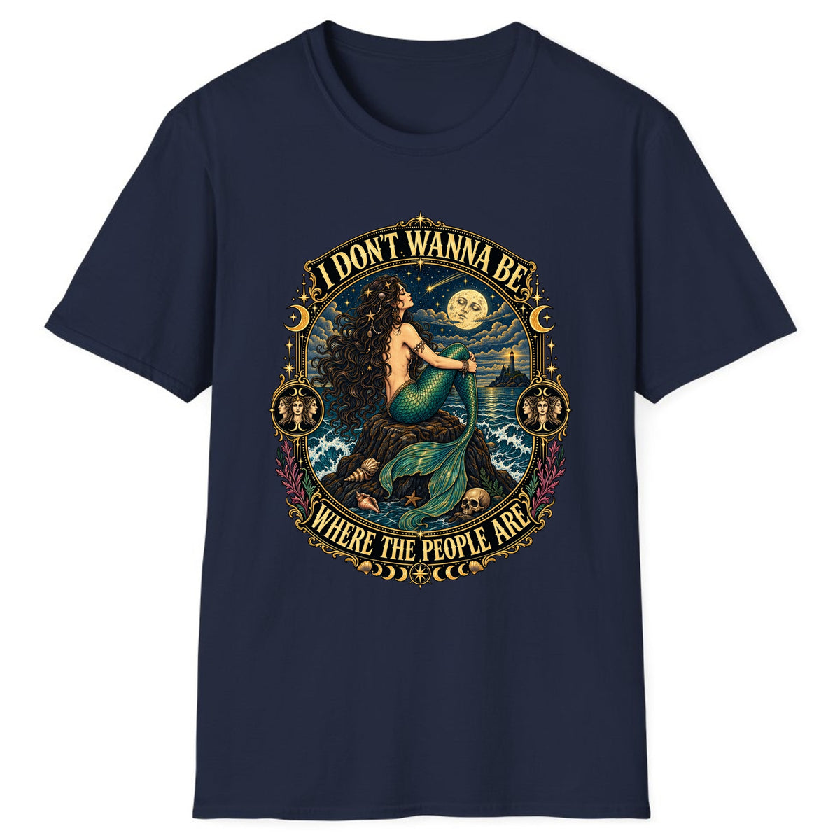 I Don't Wanna Be Where The People Are Classic Tee - Navy