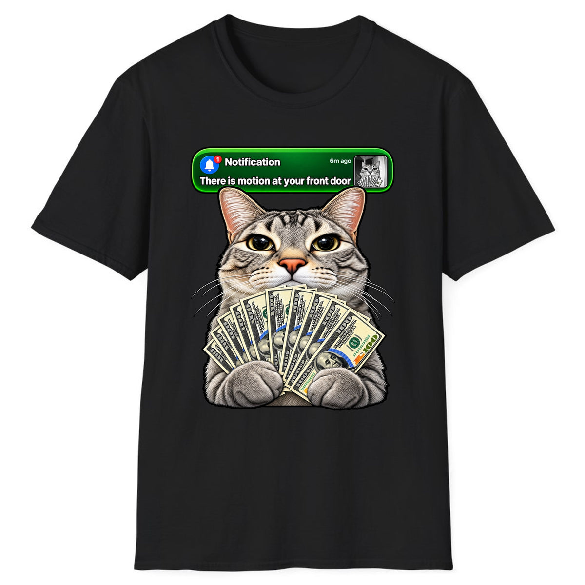There Is Motion At Your Front Door Cat Classic Tee - Black