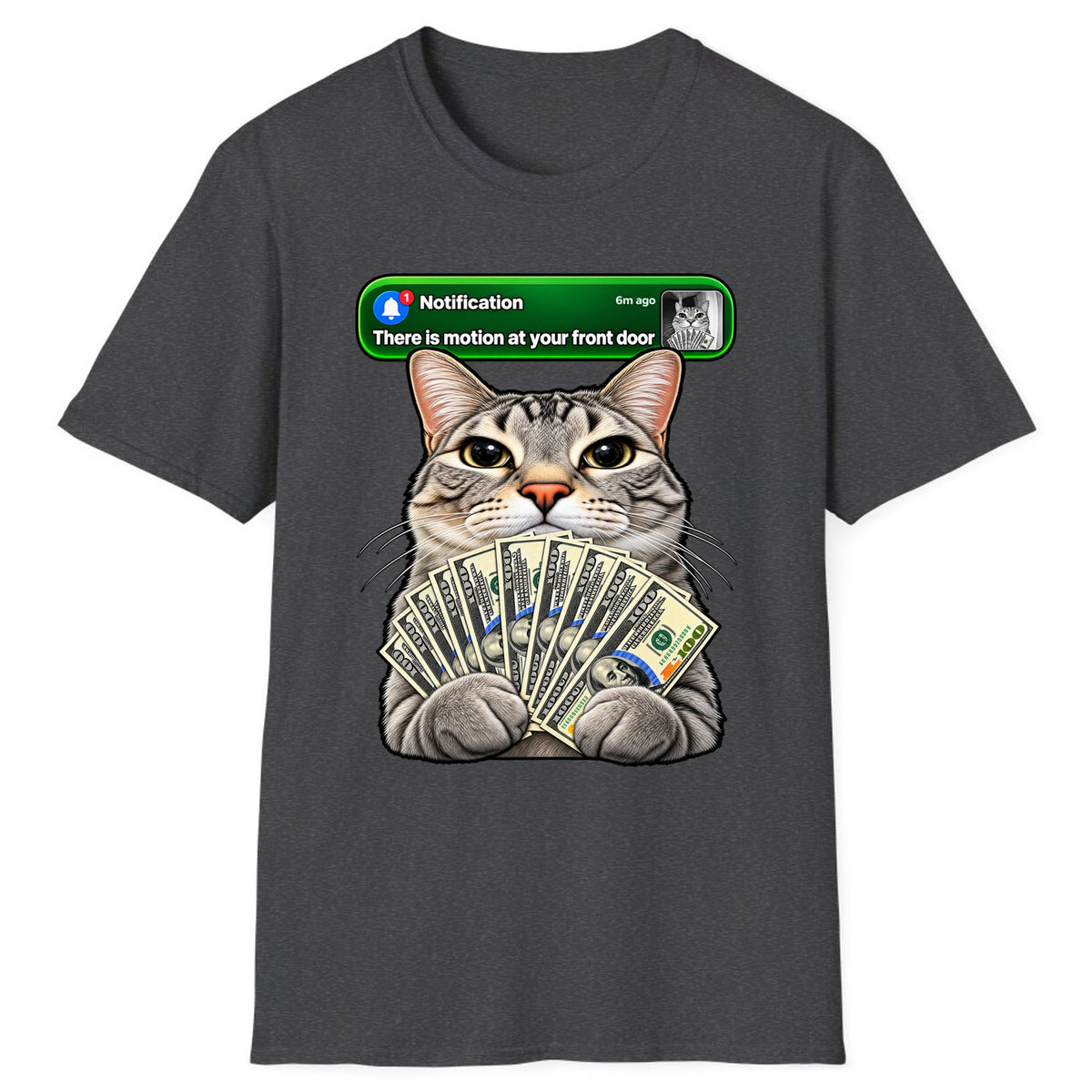 There Is Motion At Your Front Door Cat Classic Tee - Dark Heather