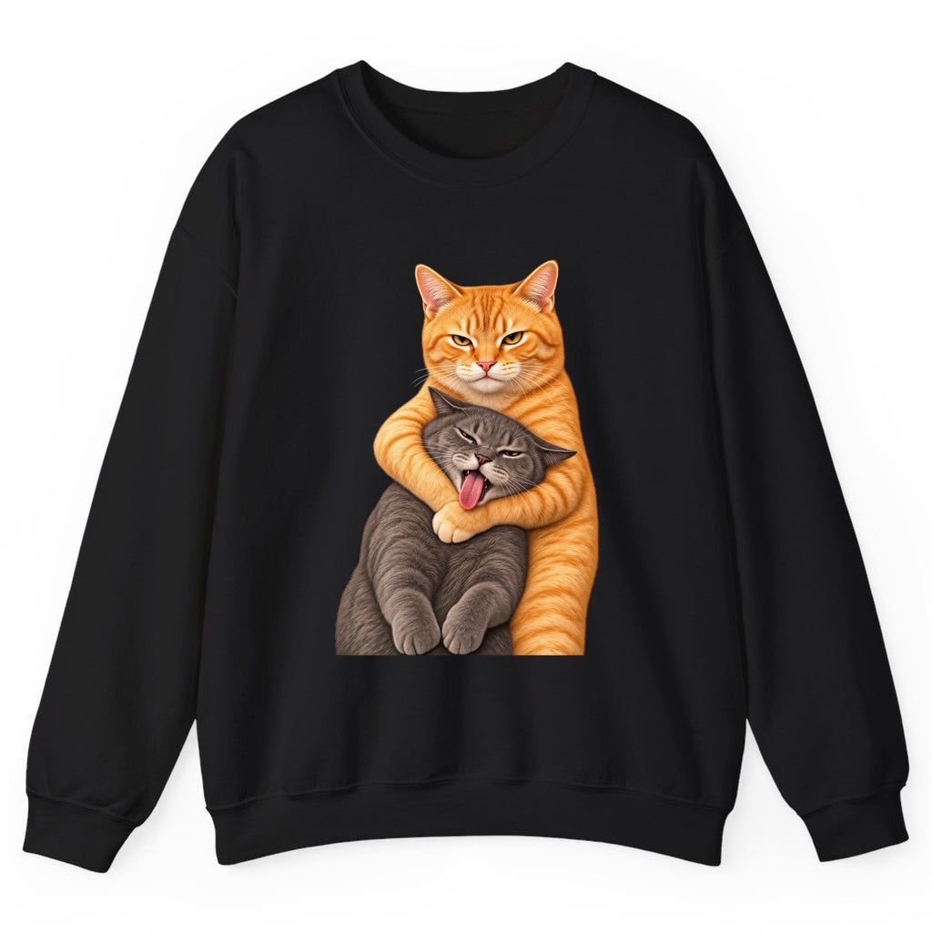 The Big Tabby Hug Crewneck Sweatshirt - Black