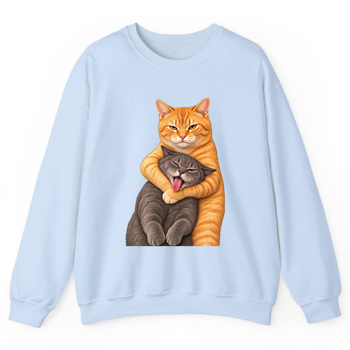 The Big Tabby Hug Crewneck Sweatshirt - Light Blue