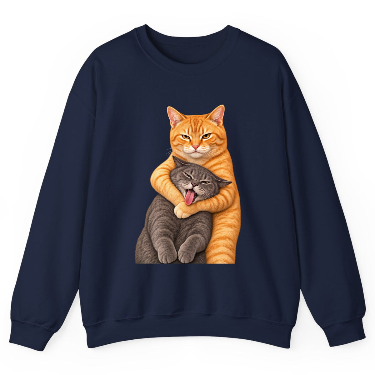 The Big Tabby Hug Crewneck Sweatshirt - Navy