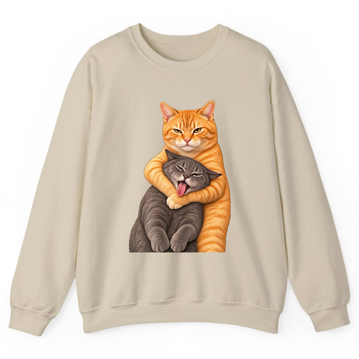 The Big Tabby Hug Crewneck Sweatshirt - Sand