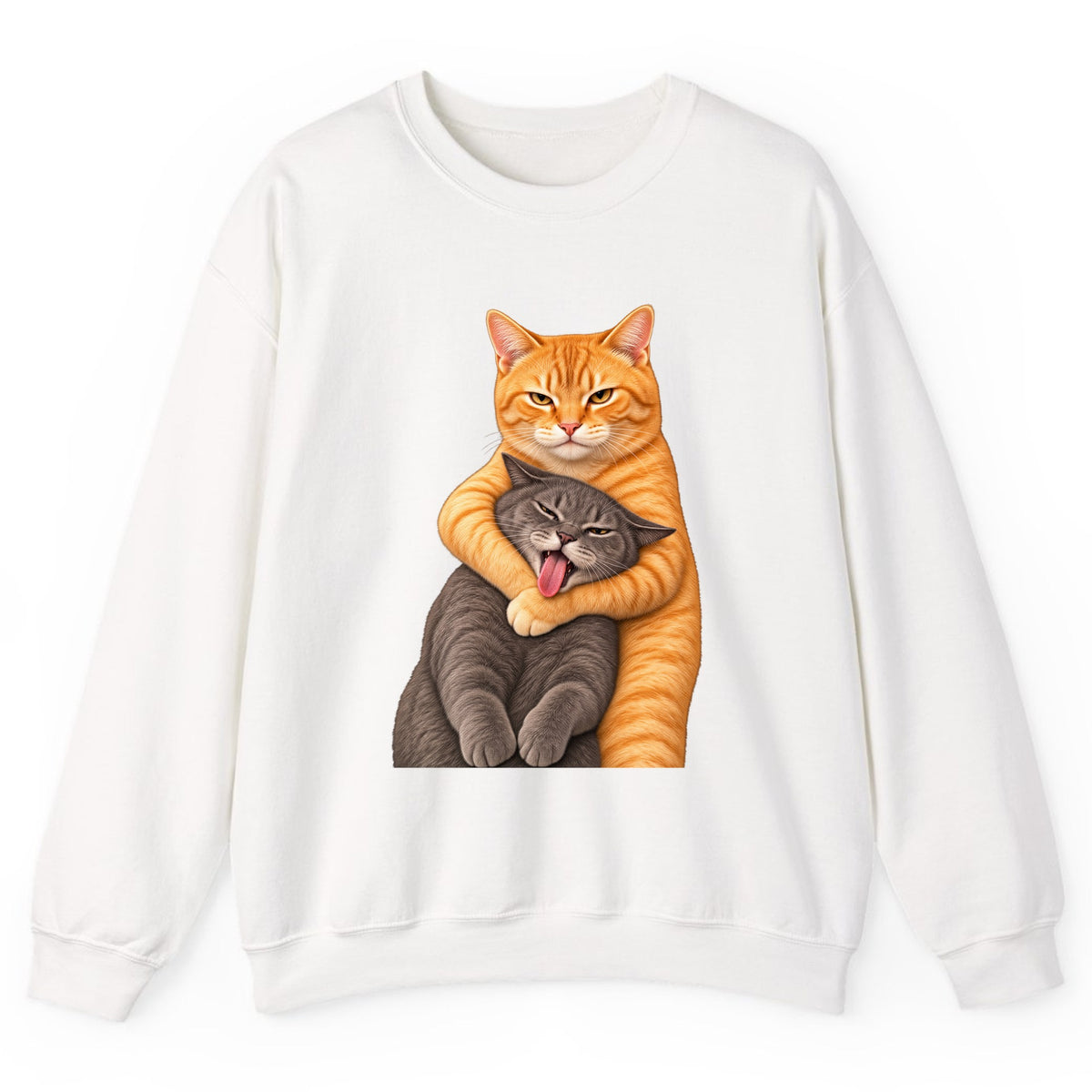 The Big Tabby Hug Crewneck Sweatshirt - White