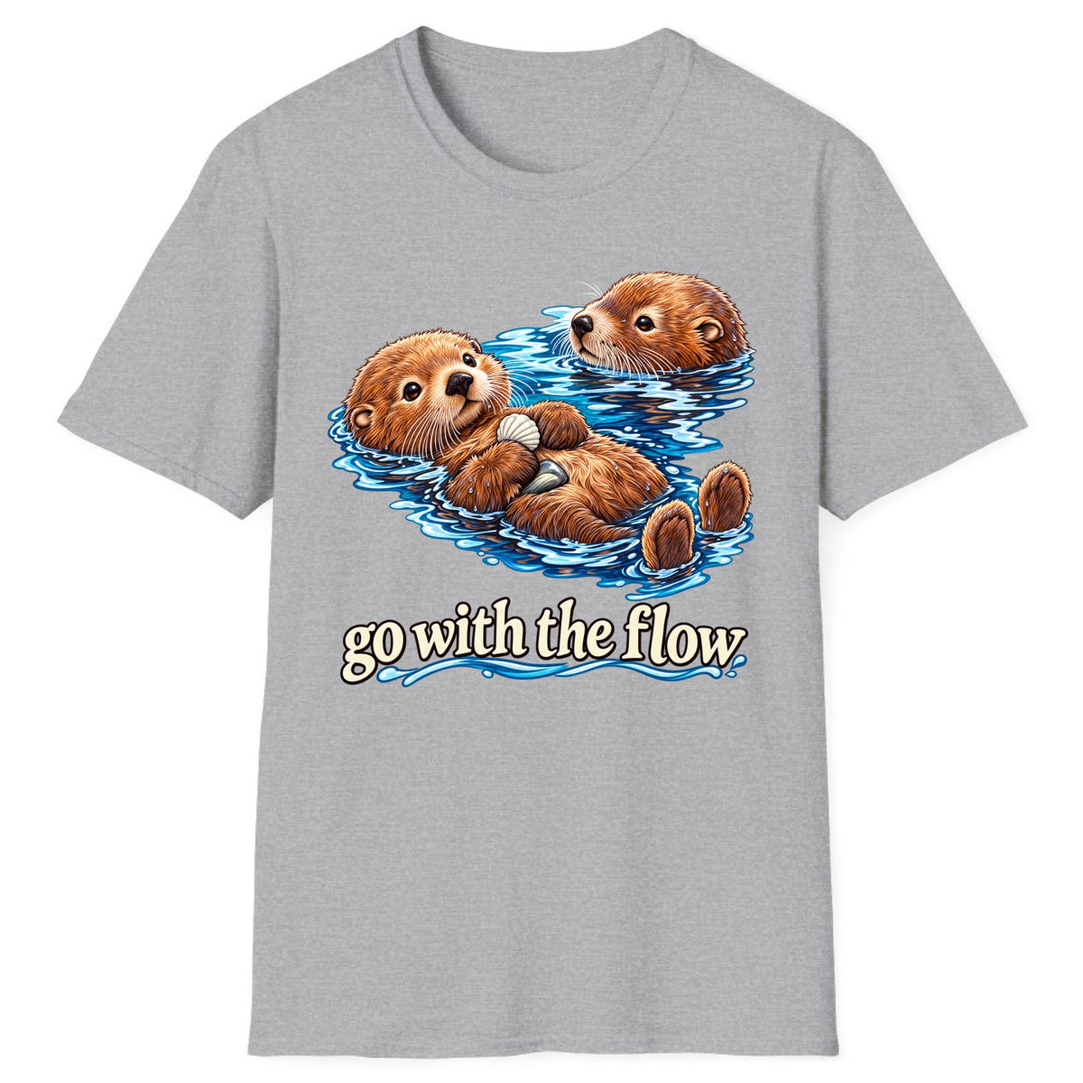 Go With The Flow Otters Classic Tee - Sport Grey