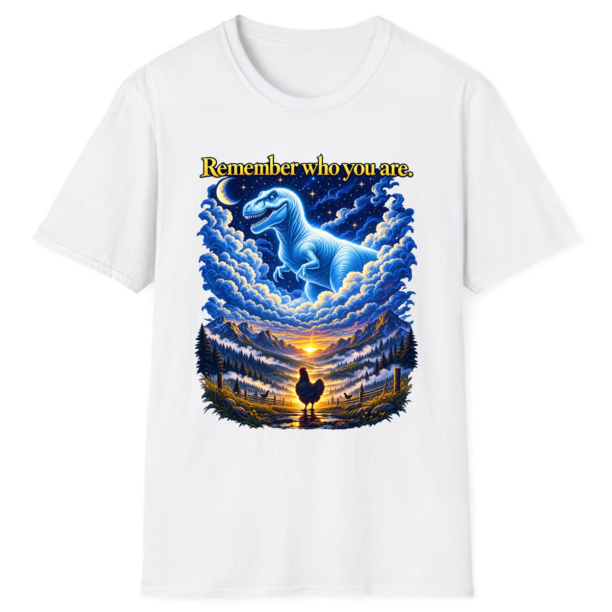 Remember Who You Are Dino Chicken Classic Tee - White