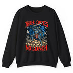 Three Coffees No Lunch Battle Knight Crewneck Sweatshirt - Black