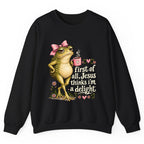 First of All Jesus Thinks I'm a Delight Crewneck Sweatshirt - Black