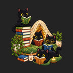 Cozy Black Cats Reading Nook
