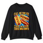 Call Me The Vet Hot Dog Pun Crewneck Sweatshirt - Black