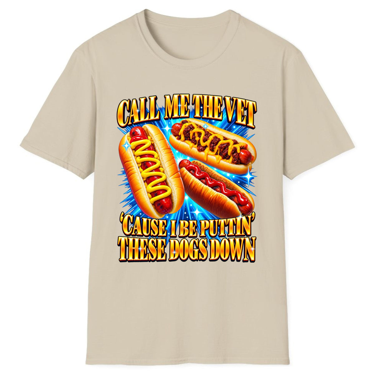 Call Me The Vet Hot Dog Pun Classic Tee - Sand