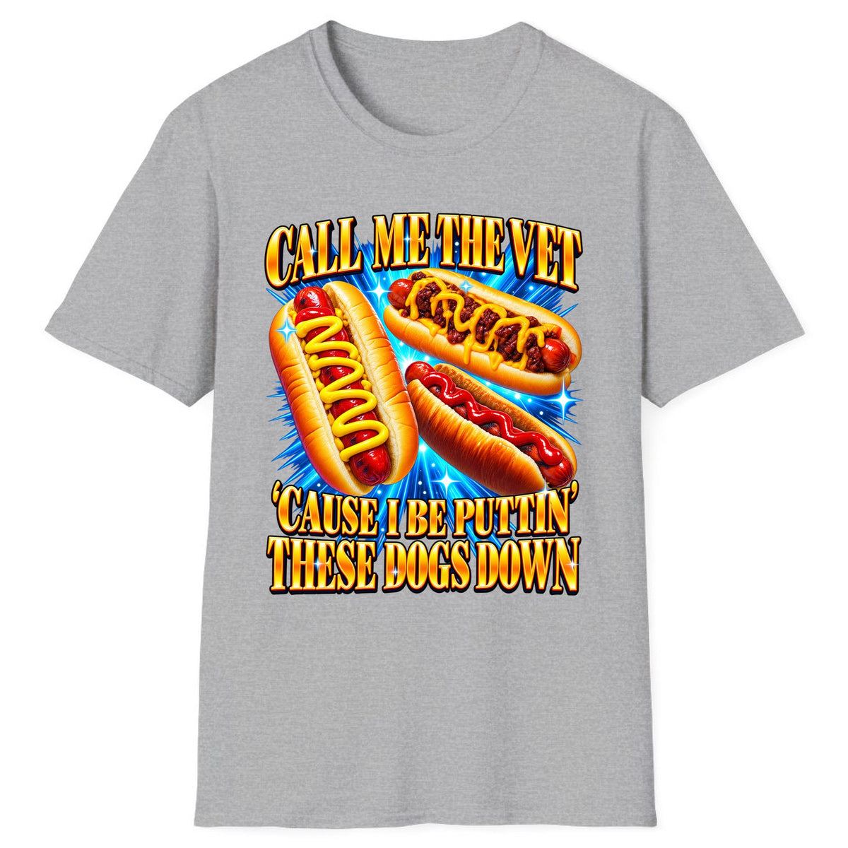 Call Me The Vet Hot Dog Pun Classic Tee - Sport Grey