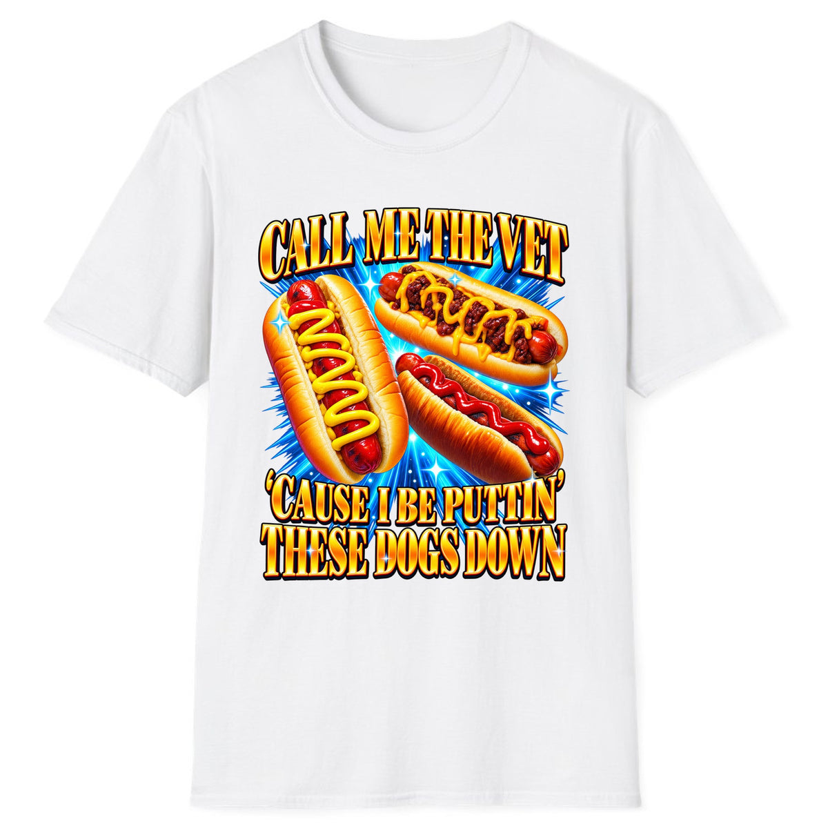 Call Me The Vet Hot Dog Pun Classic Tee - White
