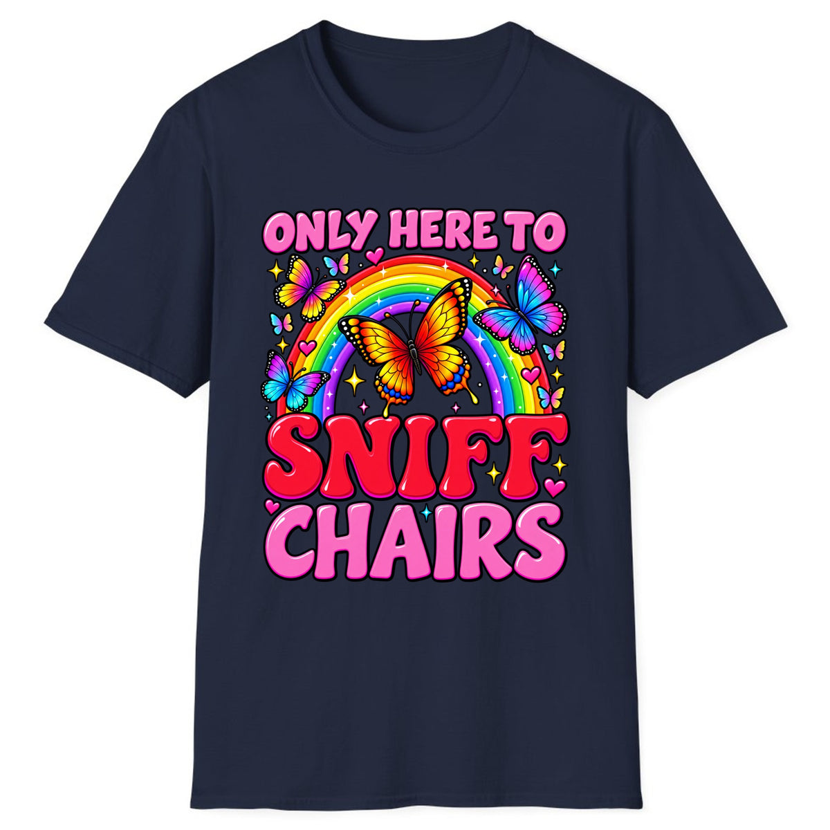 Only Here To Sniff Chairs Classic Tee - Navy