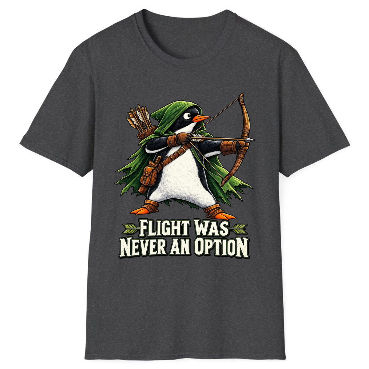 Flight Was Never An Option Penguin Archer Classic Tee - Dark Heather