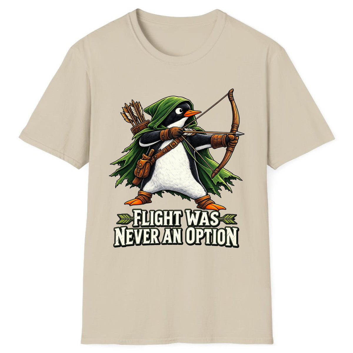 Flight Was Never An Option Penguin Archer Classic Tee - Sand