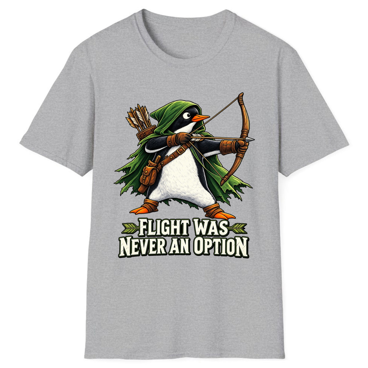 Flight Was Never An Option Penguin Archer Classic Tee - Sport Grey