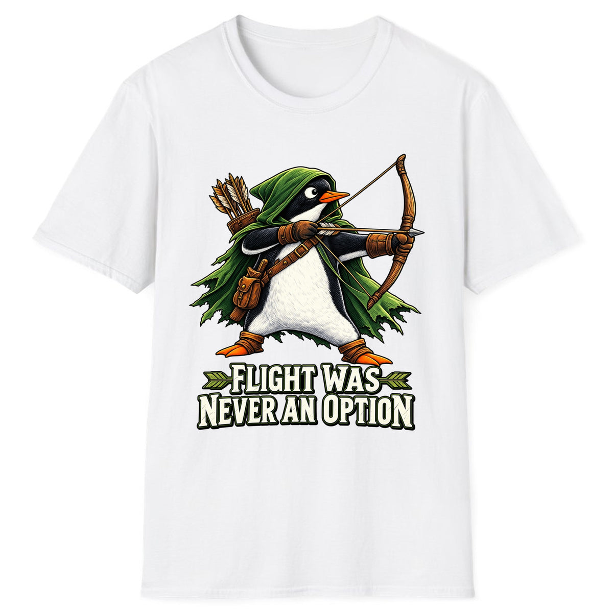 Flight Was Never An Option Penguin Archer Classic Tee - White