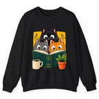 Curious Cats Book Club Crewneck Sweatshirt - Black
