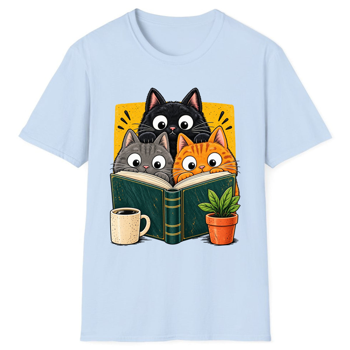 Curious Cats Book Club Classic Tee - Light Blue
