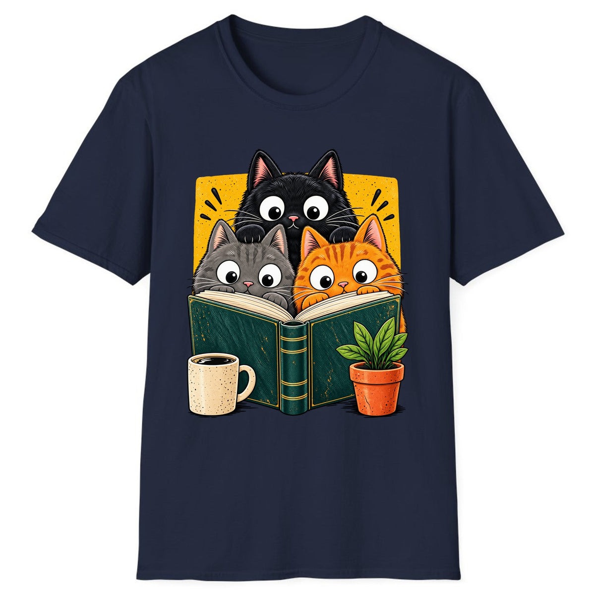 Curious Cats Book Club Classic Tee - Navy