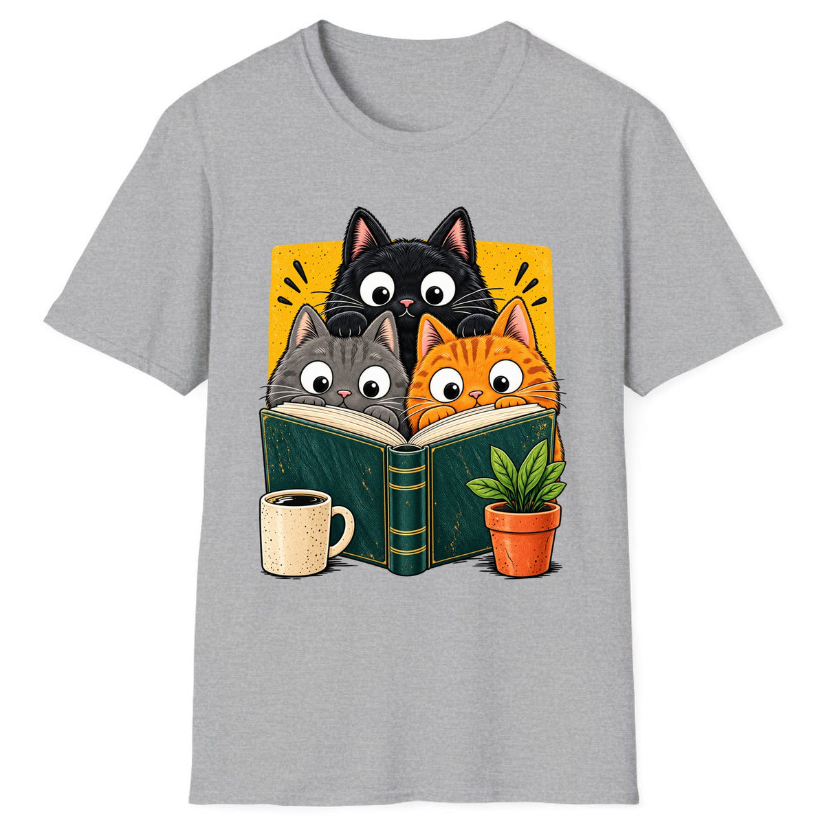 Curious Cats Book Club Classic Tee - Sport Grey
