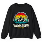 Waymaker Isaiah 42:16 Mountain Sunset Crewneck Sweatshirt - Black