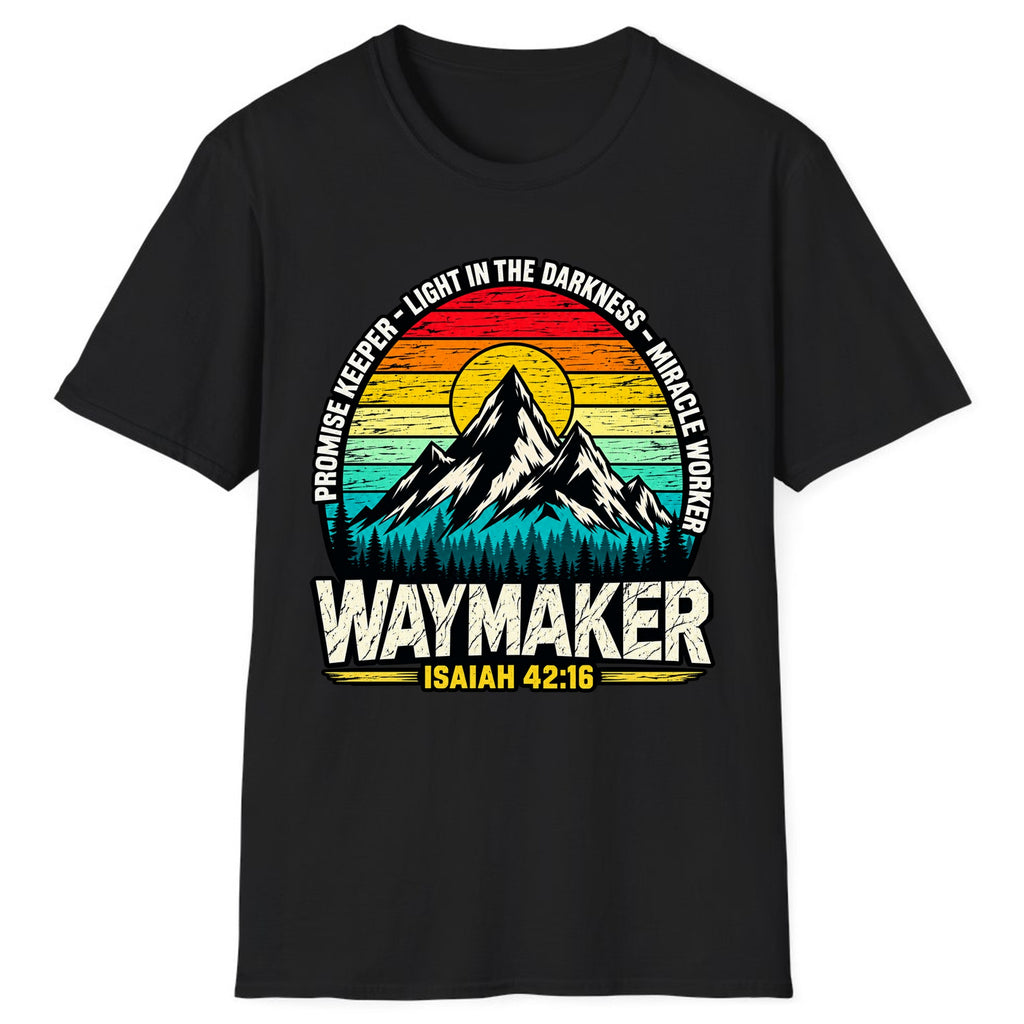 Waymaker Isaiah 42:16 Mountain Sunset Classic Tee - Black