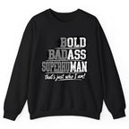 Bold Badass Superhuman Crewneck Sweatshirt - Black