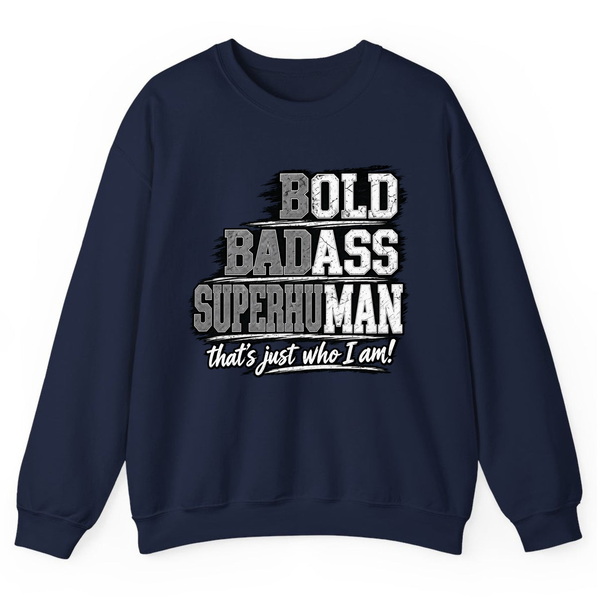 Bold Badass Superhuman Crewneck Sweatshirt - Navy