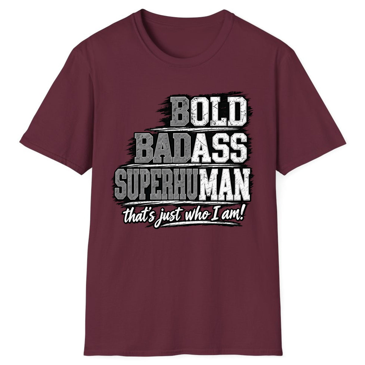 Bold Badass Superhuman Classic Tee - Maroon