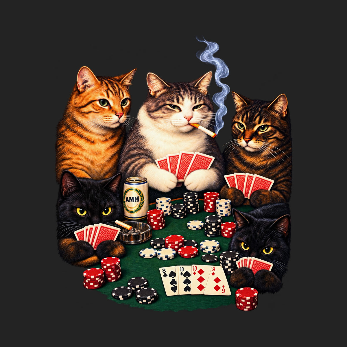 Poker Cats Game Night