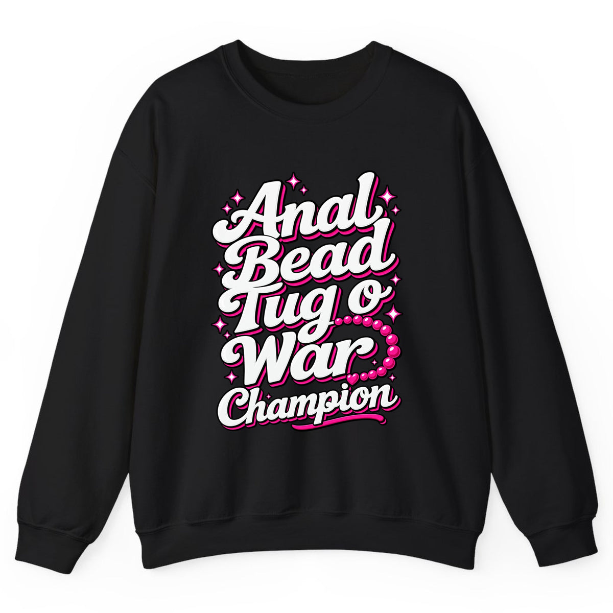 Anal Bead Tug O War Champion Crewneck Sweatshirt - Black