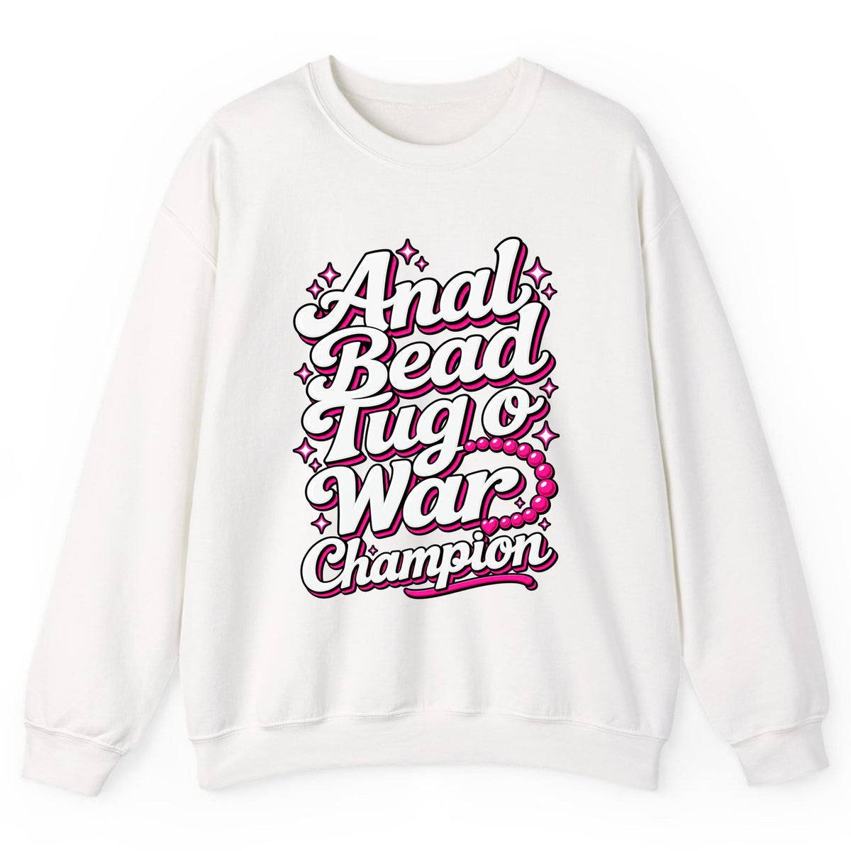 Anal Bead Tug O War Champion Crewneck Sweatshirt - White