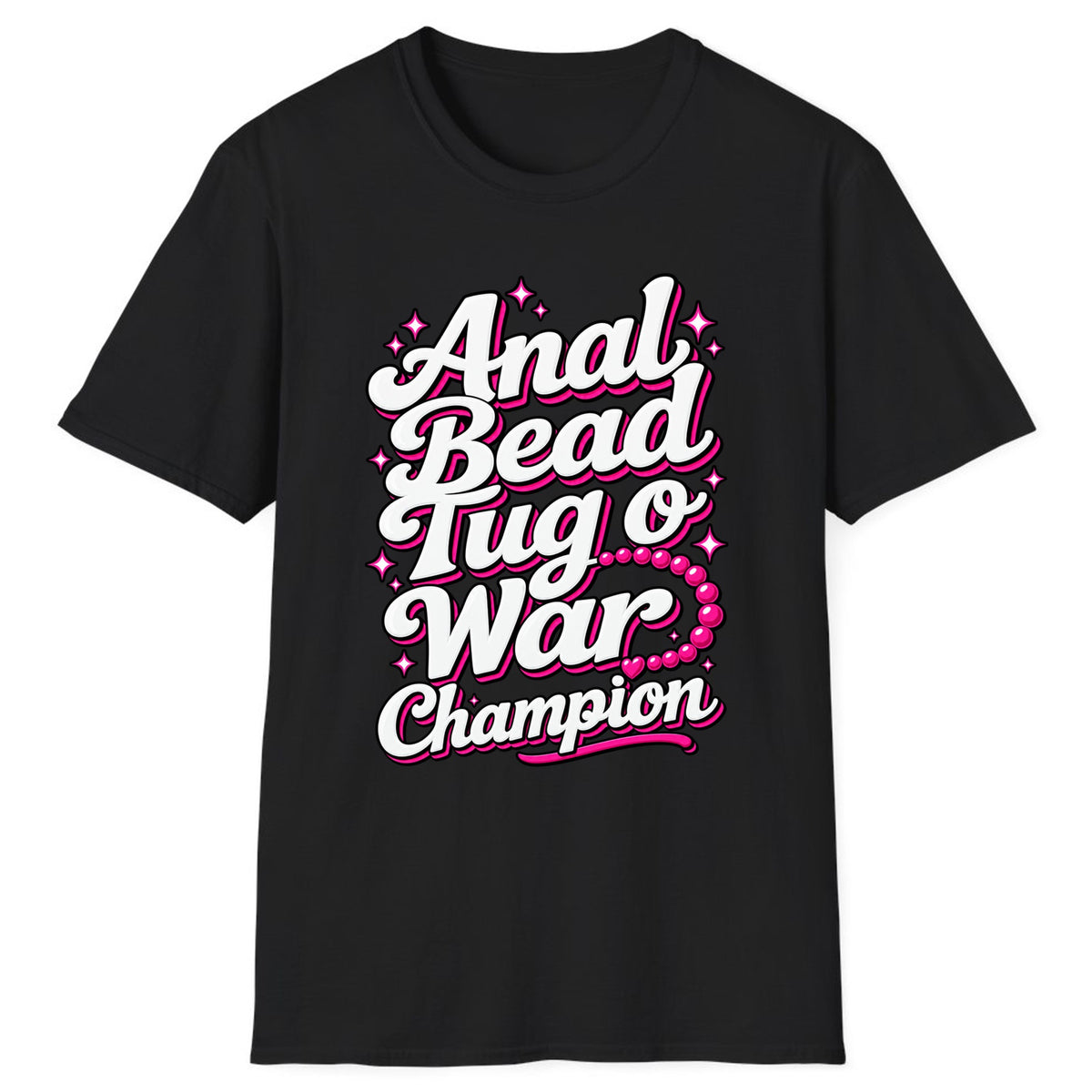 Anal Bead Tug O War Champion Classic Tee - Black