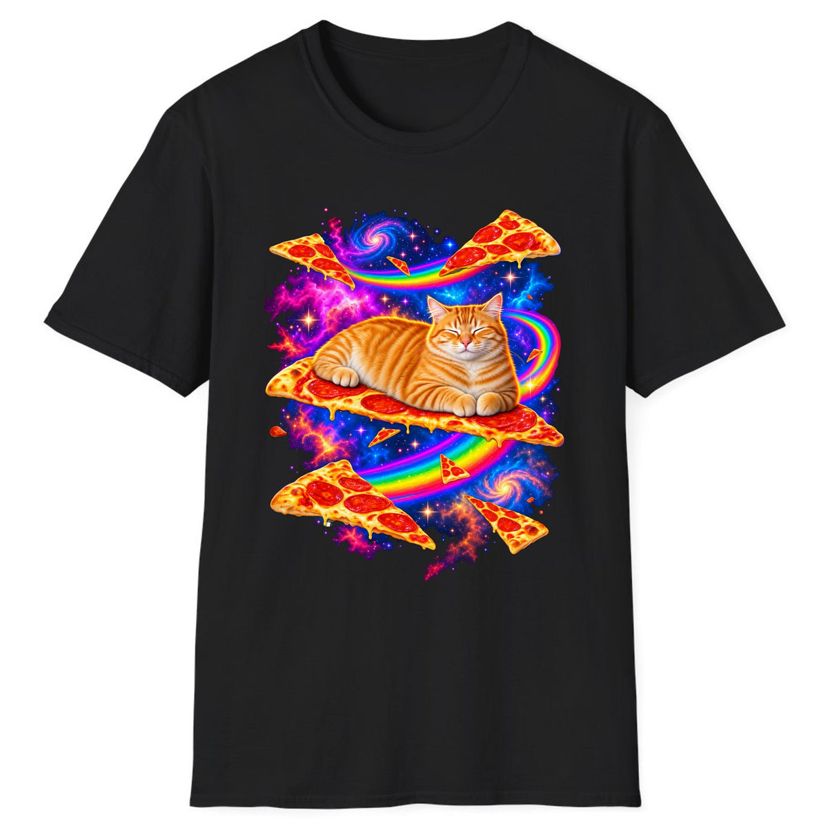 Cosmic Pizza Cat Classic Tee - Black