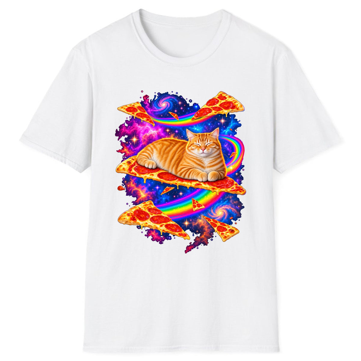 Cosmic Pizza Cat Classic Tee - White