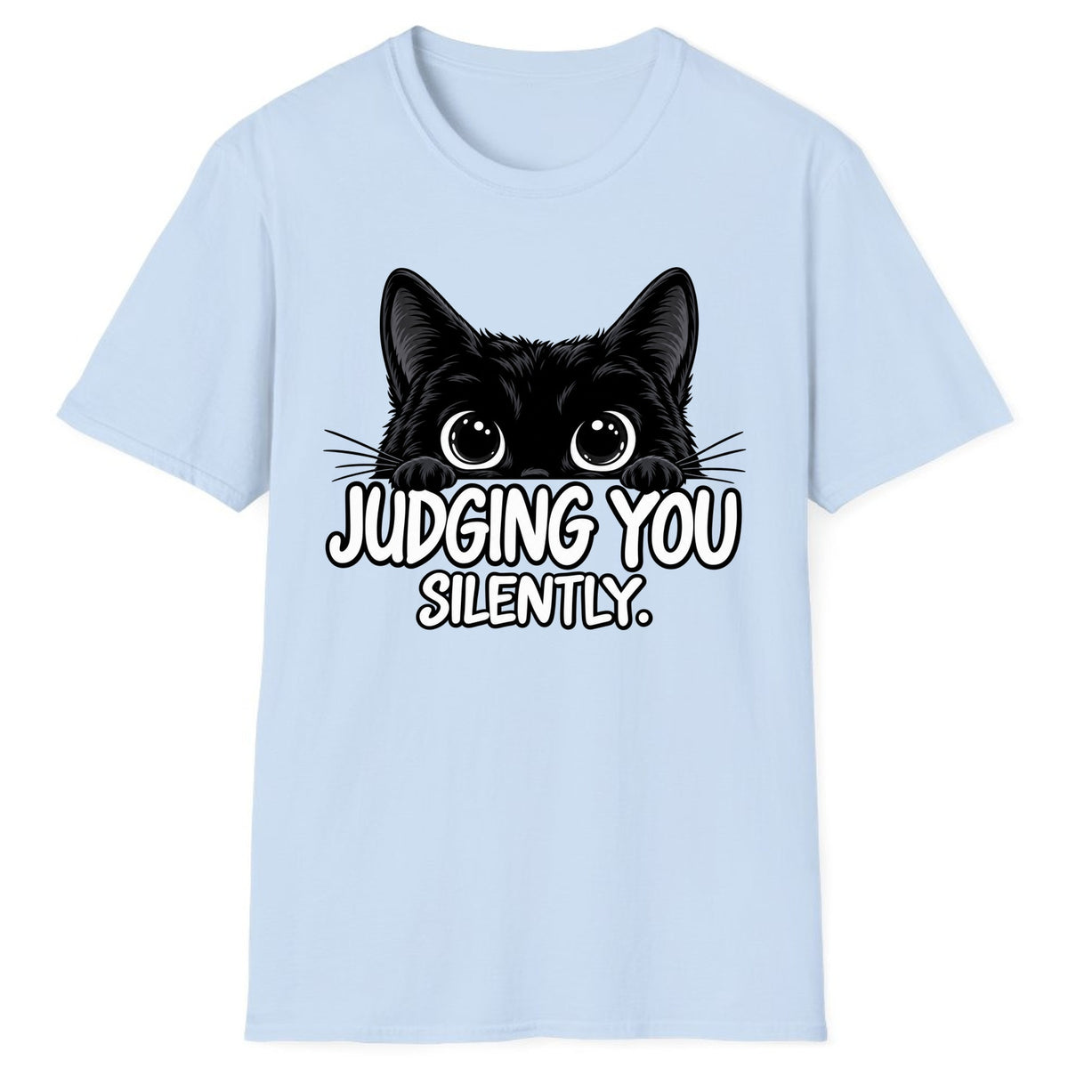 Judging You Silently Cat Classic Tee - Light Blue