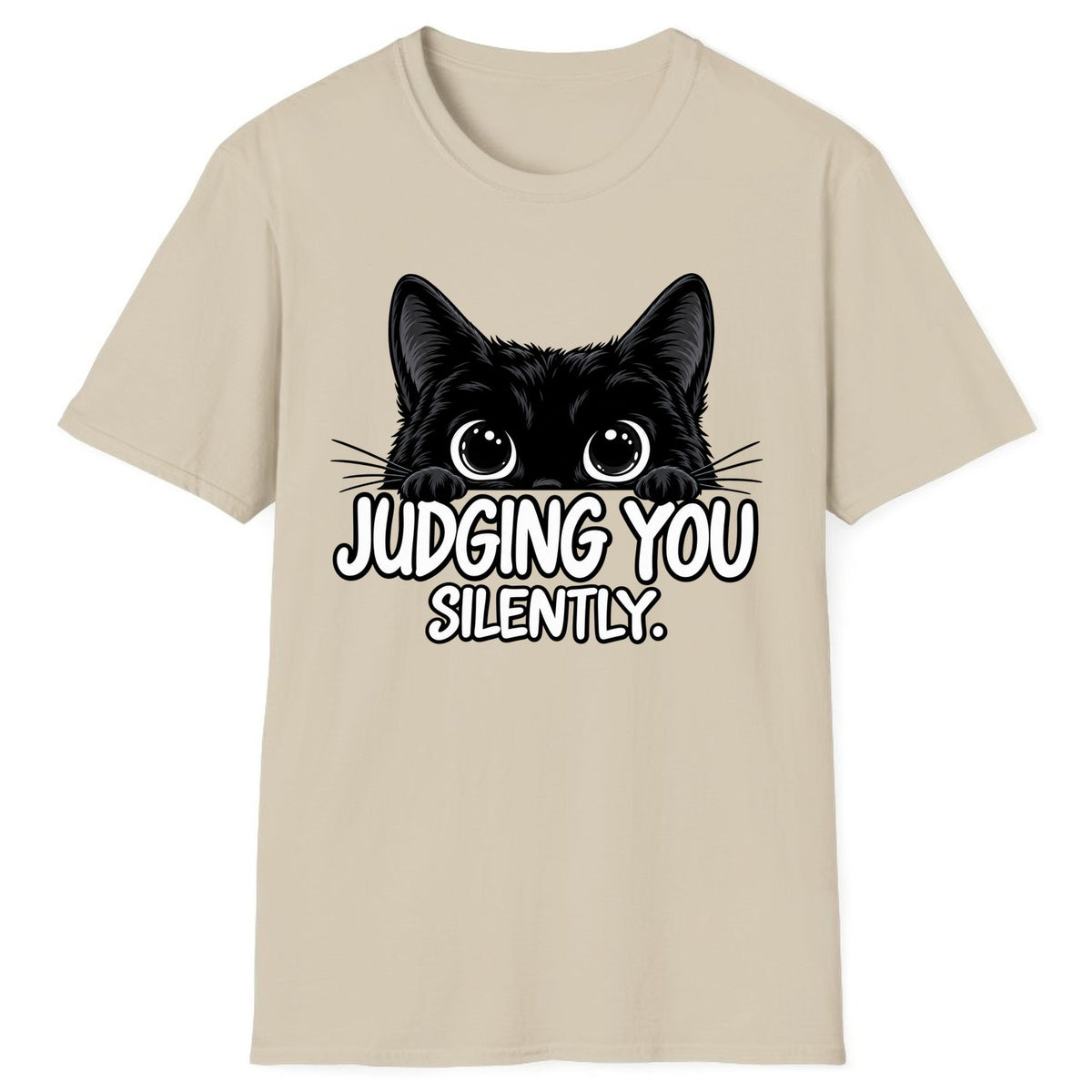 Judging You Silently Cat Classic Tee - Sand